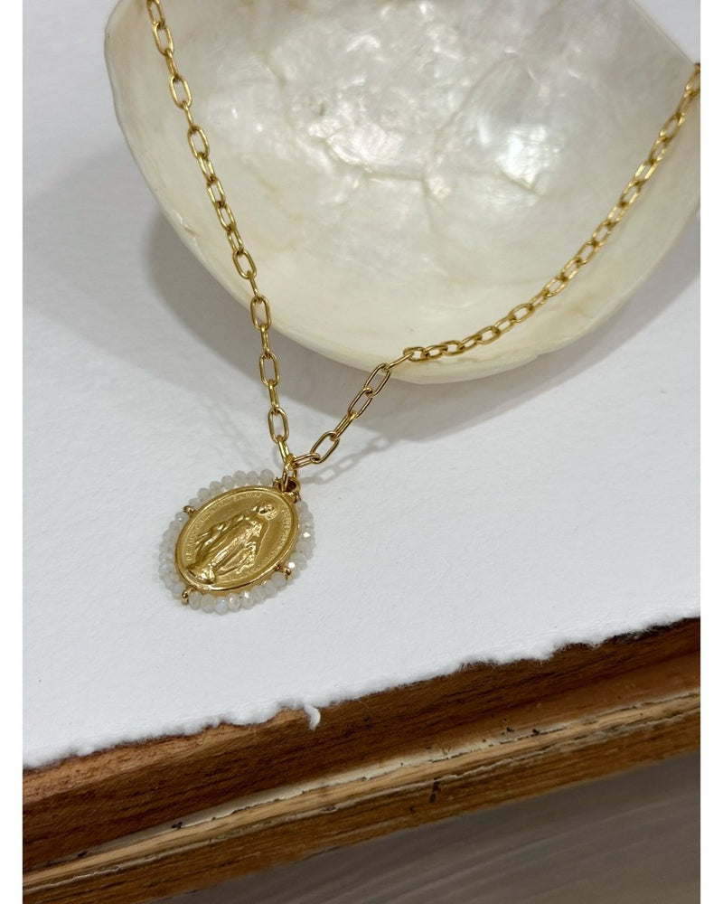 COLLIER MADONE BLANC - 240456 - Mademoizelle Moon - Désaccords