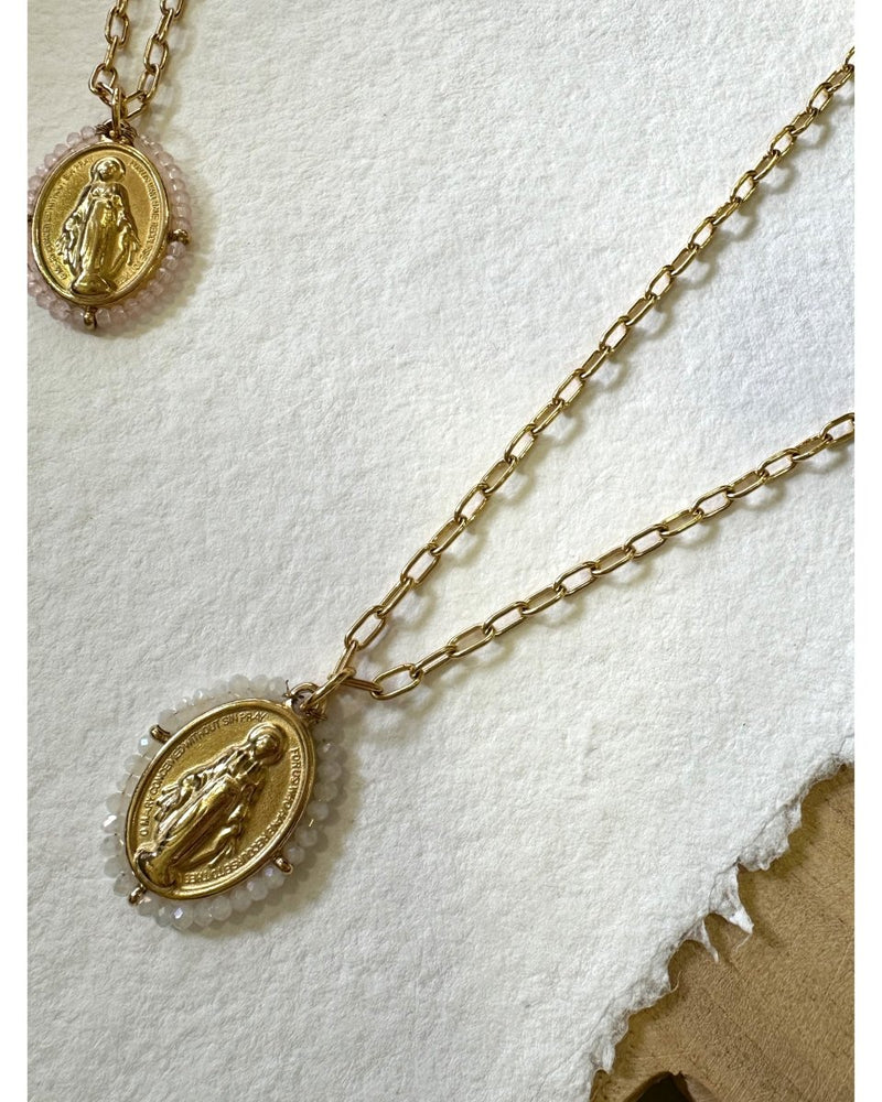 COLLIER MADONE BLANC - 240456 - Mademoizelle Moon - Désaccords