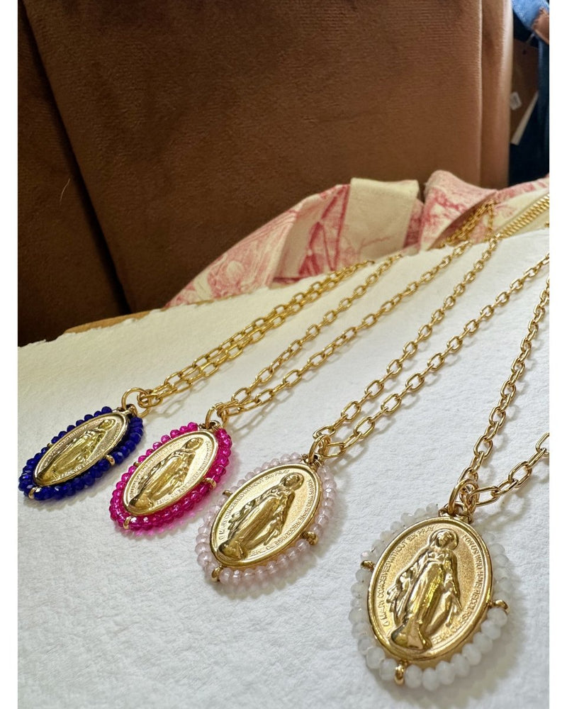 COLLIER MADONE ROSE fuchsia - 240455 - Mademoizelle Moon - Désaccords