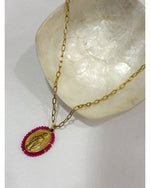 COLLIER MADONE ROSE fuchsia - 240455 - Mademoizelle Moon - Désaccords