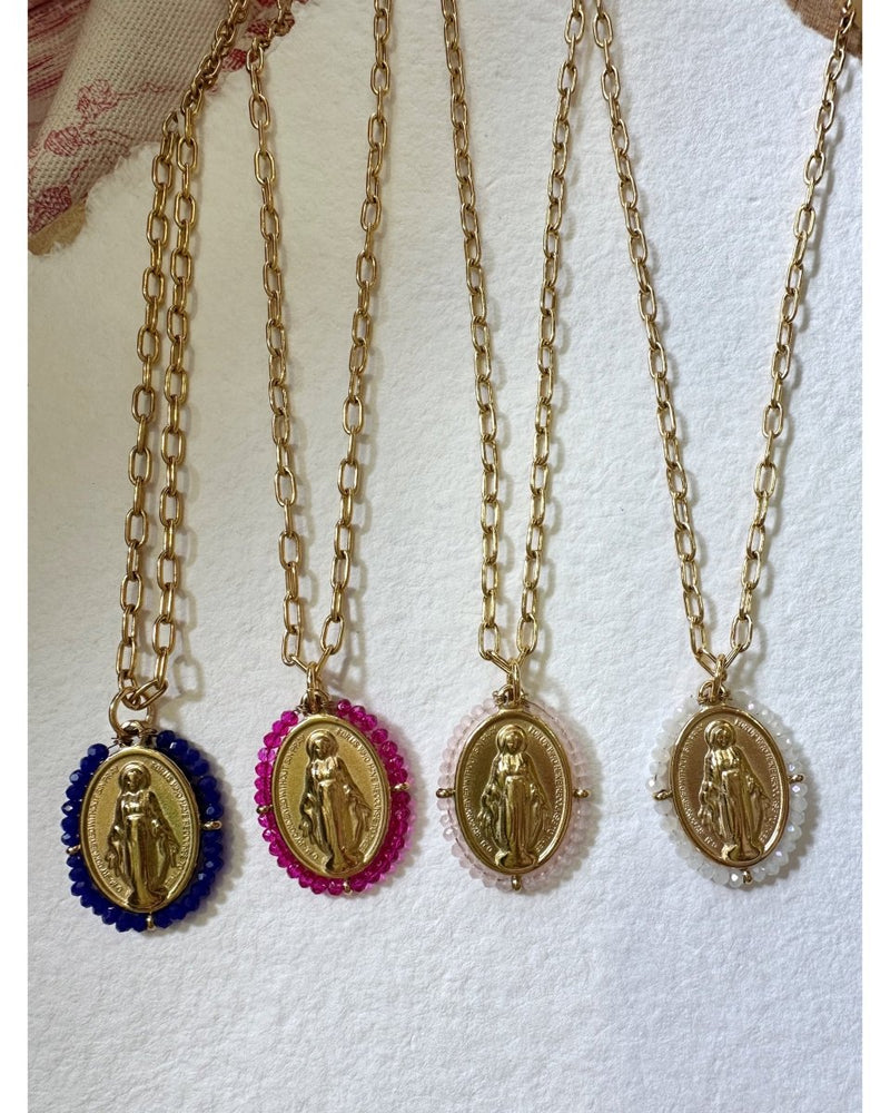 COLLIER MADONE ROSE fuchsia - 240455 - Mademoizelle Moon - Désaccords