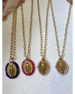 COLLIER MADONE ROSE fuchsia - 240455 - Mademoizelle Moon - Désaccords