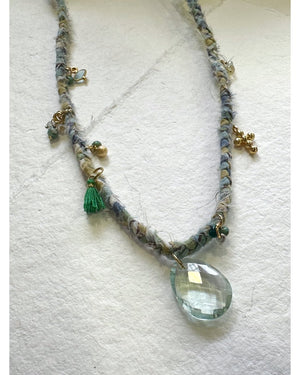 COLLIER MINI-SAUTOIR PONDYCHERI Aquamarine - 240366 - Mademoizelle Moon - Désaccords