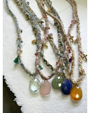 COLLIER MINI-SAUTOIR PONDYCHERI Aquamarine - 240366 - Mademoizelle Moon - Désaccords