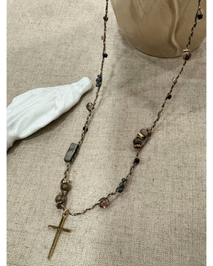 COLLIER MINI SAUTOIR TRESSÉ GRIS - 241102 - Mademoizelle Moon - Désaccords