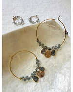 BOUCLES D'OREILLES CRÉOLES GOUTTES BLEUES - XL - Mademoizelle Moon - Désaccords