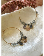 BOUCLES D'OREILLES CRÉOLES GOUTTES BLEUES - XL - Mademoizelle Moon - Désaccords