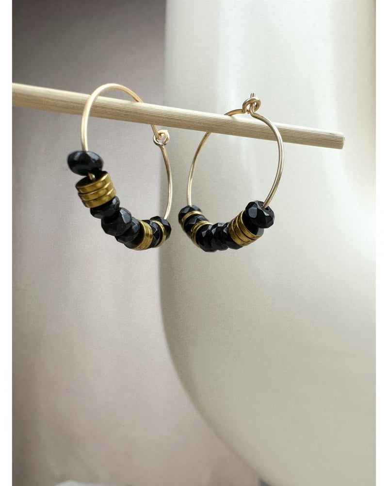 BOUCLES D'OREILLES CREOLES NUIT -M - Mademoizelle Moon - Désaccords