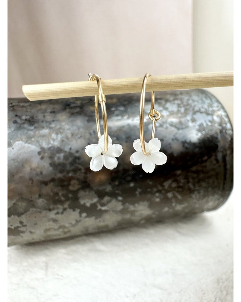 BOUCLES D'OREILLES CREOLES PAQUERETTES -XS - Mademoizelle Moon - Désaccords
