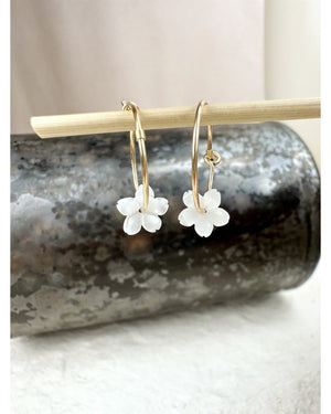 BOUCLES D'OREILLES CREOLES PAQUERETTES -XS - Mademoizelle Moon - Désaccords
