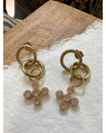 BOUCLES D'OREILLES CROIX STRASS - Blanc - Mademoizelle Moon - Désaccords