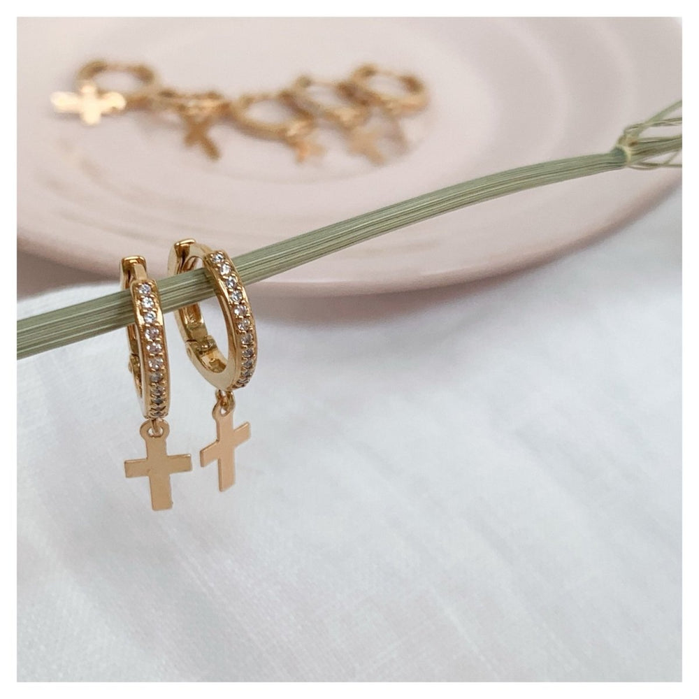 BOUCLES D'OREILLES DORMEUSES CROIX - Mademoizelle Moon - Désaccords