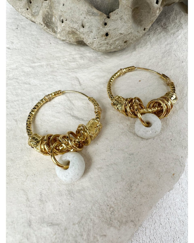 BOUCLES D'OREILLES MIRA - Blanc - Mademoizelle Moon - Désaccords
