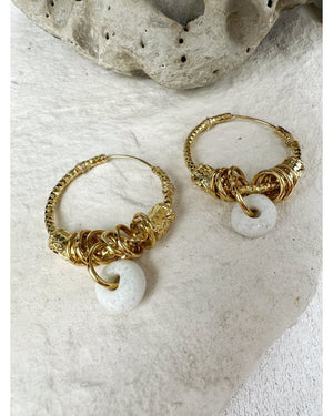 BOUCLES D'OREILLES MIRA - Blanc - Mademoizelle Moon - Désaccords