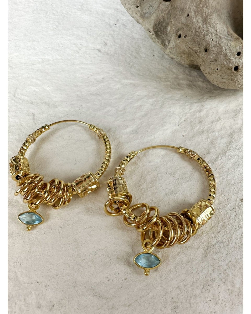 BOUCLES D'OREILLES MIRA - Bleu - Mademoizelle Moon - Désaccords