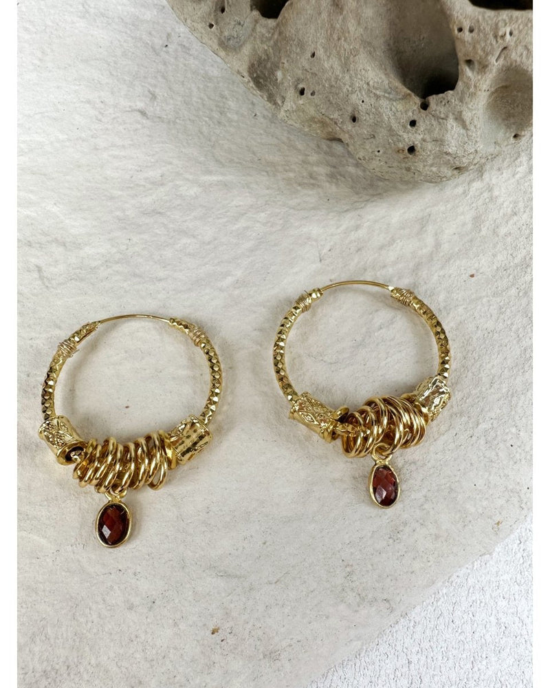 BOUCLES D'OREILLES MIRA - Rouge - Mademoizelle Moon - Désaccords