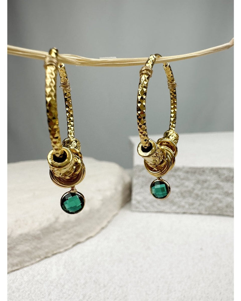BOUCLES D'OREILLES MIRA - Vert - Mademoizelle Moon - Désaccords