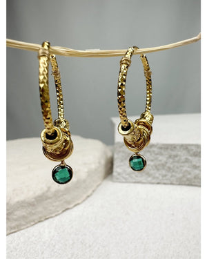 BOUCLES D'OREILLES MIRA - Vert - Mademoizelle Moon - Désaccords