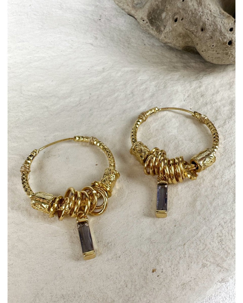 BOUCLES D'OREILLES MIRA - Violette - Mademoizelle Moon - Désaccords