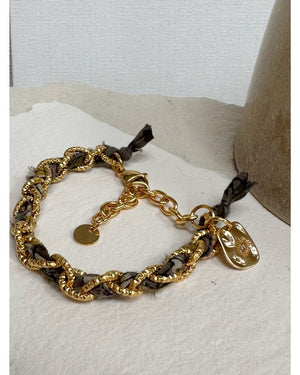 BRACELET BINDY TISSÉ - Gris - Mademoizelle Moon - Désaccords