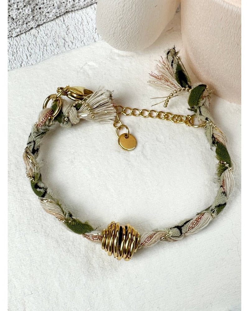 BRACELET DELHI TRESSÉ - Vert - Mademoizelle Moon - Désaccords