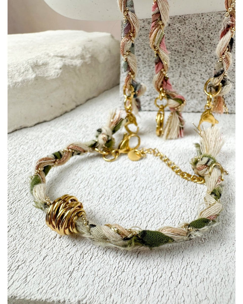 BRACELET DELHI TRESSÉ - Vert - Mademoizelle Moon - Désaccords