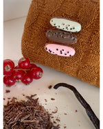 BROCHE TRIO D'ECLAIRS Fraise, Vanille, Chocolat - Mademoizelle Moon - Désaccords