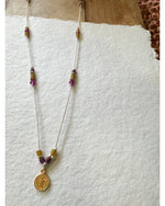 COLLIER BICOLORE Curry & Violet - Mademoizelle Moon - Désaccords