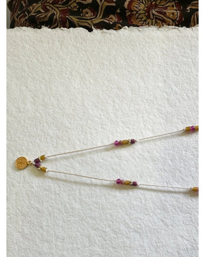 COLLIER BICOLORE Curry & Violet - Mademoizelle Moon - Désaccords