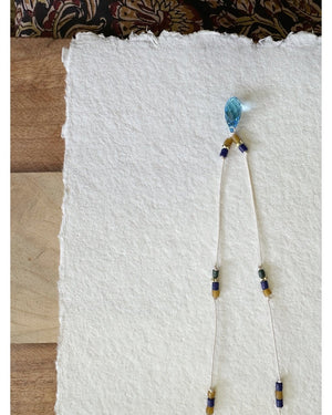 COLLIER TRICOLORE Curry, bleu & vert - Mademoizelle Moon - Désaccords
