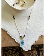 COLLIER TRICOLORE Curry, bleu & vert - Mademoizelle Moon - Désaccords