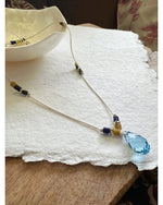COLLIER TRICOLORE Curry, bleu & vert - Mademoizelle Moon - Désaccords